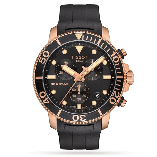 Tissot Chronograph Watch SEASTAR 1000 Rose Gold T1204173705100