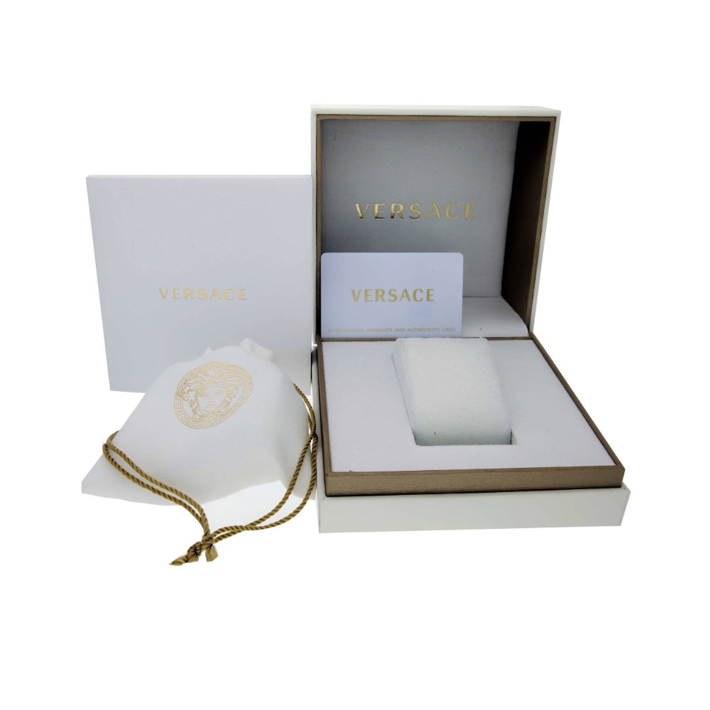 Versace VEVH00720 Greca Logo Two-Tone Green Ladies Watch