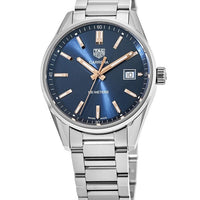 Tag Heuer Carrera Quartz Blue Dial Silver Steel Strap Watch for Women - WAR1112.BA0601