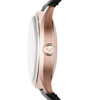 Emporio Armani Meccanico Black Dial Black Leather Watch For Men - AR60004