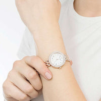 Emporio Armani Rosa Quartz Mother of Pearl White Dial Rose Gold Steel Strap Watch For Women - AR11355