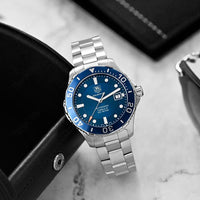 Tag Heuer Aquaracer Caliber 5 Automatic Blue Dial Silver Steel Strap Watch for Men - WAN2111.BA0822