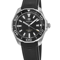 Tag Heuer Aquaracer Quartz Black Dial Black Rubber Strap Watch for Men -  WAY101A.FT6141