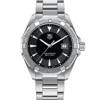 Tag Heuer Aquaracer Quartz Black Dial Silver Steel Strap Watch for Men - WAY1110.BA0928