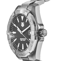Tag Heuer Aquaracer Quartz Black Dial Silver Steel Strap Watch for Men - WAY1110.BA0928