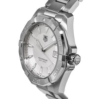 Tag Heuer Aquaracer Quartz White Dial Silver Steel Strap Watch for Men - WAY1111.BA0928