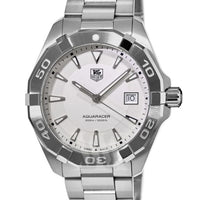 Tag Heuer Aquaracer Quartz White Dial Silver Steel Strap Watch for Men - WAY1111.BA0928