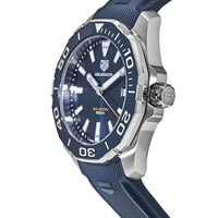 Tag Heuer Aquaracer Blue Dial Blue Rubber Strap Watch for Men - WAY111C.FT6155