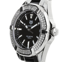 Tag Heuer Aquaracer Quartz Diamonds Black Dial Two Tone Steel Strap Watch for Men - WAY131E.BA0913