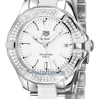 Tag Heuer Aquaracer Diamonds White Dial Two Tone Steel Strap Watch for Women - WAY131F.BA0914