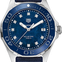 Tag Heuer Aquaracer Quartz Mother of Pearl Blue Dial Blue NATO Strap Watch for Women - WAY131L.FT6091