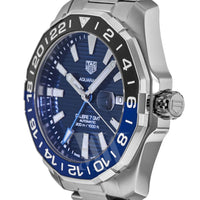 Tag Heuer Aquaracer GMT Calibre 6 Automatic Blue Dial Silver Steel Strap Watch for Men - WAY201T.BA0927
