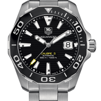 Tag Heuer Aquaracer Automatic Black Dial Silver Steel Strap Watch for Men - WAY211A.BA0928