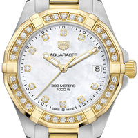 Tag Heuer Aquaracer Diamonds Mother of Pearl Dial Two Tone Steel Strap Watch for Women - WBD1323.BB0320