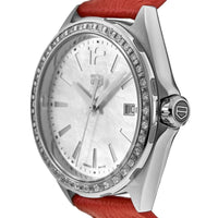Tag Heuer Formula 1 Quartz Diamonds Mother of Pearl Dial Orange Leather Strap Watch for Women - WBJ131A.FC8250
