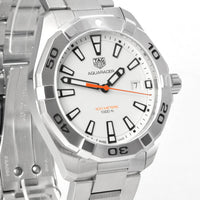 Tag Heuer Aquaracer Quartz White Dial Silver Steel Strap Watch for Men - WBD1111.BA0928