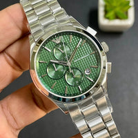 Emporio Armani Paolo Chronograph Green Dial Silver Steel Strap Watch For Men - AR11529