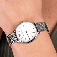 Emporio Armani Mother of Pearl Dial Silver Steel Strap Watch For Women - AR11112